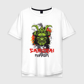 Мужская футболка хлопок Oversize с принтом Самурай в Санкт-Петербурге, 100% хлопок | свободный крой, круглый ворот, “спинка” длиннее передней части | busido | japan | kamikadze | nippon | samurai | бусидо | воин | единоборства | камикадзе | ниппон | путь война | самурай | хагакурэ | япония