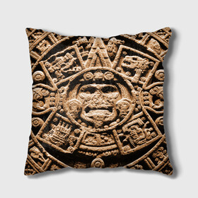 Подушка 3D с принтом Ацтекский Календарь в Санкт-Петербурге, наволочка – 100% полиэстер, наполнитель – холлофайбер (легкий наполнитель, не вызывает аллергию). | состоит из подушки и наволочки. Наволочка на молнии, легко снимается для стирки | aztec | calendar | ацтеки | календарь | майя