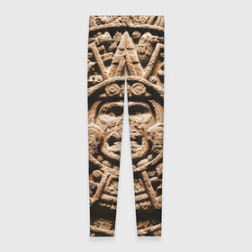 Леггинсы 3D с принтом Ацтекский Календарь в Санкт-Петербурге, 80% полиэстер, 20% эластан | Эластичный пояс, зауженные к низу, низкая посадка | aztec | calendar | ацтеки | календарь | майя