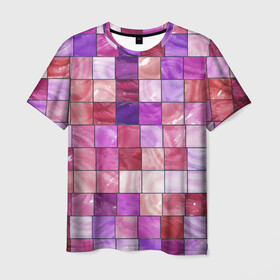 Мужская футболка 3D с принтом Витраж в Санкт-Петербурге, 100% полиэфир | прямой крой, круглый вырез горловины, длина до линии бедер | витраж | мозайка | плитка | стекто