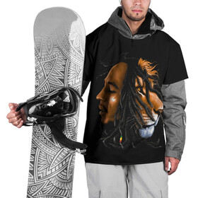 Накидка на куртку 3D с принтом БОБ МАРЛИ в Санкт-Петербурге, 100% полиэстер |  | bob | face | jamaica | lion | marley | reggae | боб | дреды | лев | лицо | марли | музыка | портрет | регги | ямайка