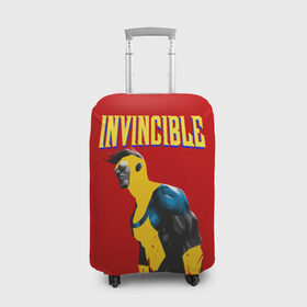 Чехол для чемодана 3D с принтом Неуязвимый в Санкт-Петербурге, 86% полиэфир, 14% спандекс | двустороннее нанесение принта, прорези для ручек и колес | allen | invincible | omni man | omniman | superhero | алиен | аллен | инвинсибл | неуязвимый | омнимэн | супергерои