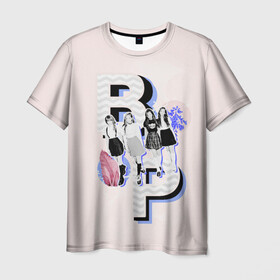Мужская футболка 3D с принтом BP Style в Санкт-Петербурге, 100% полиэфир | прямой крой, круглый вырез горловины, длина до линии бедер | black pink | blackpink | pop | блэк пинк | ким дженни | ким джи су | корейцы | лалиса манобан | музыка | поп | попса | розэ