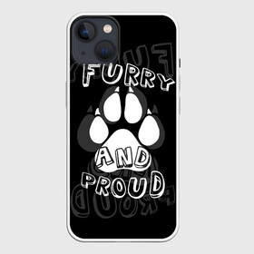 Чехол для iPhone 13 с принтом Furry proud в Санкт-Петербурге,  |  | furry | антропоморфные животные | лапа | логотип | отпечаток | пушистый гордый | фурри | эмблема