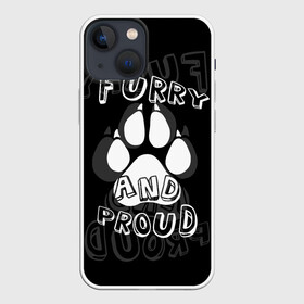 Чехол для iPhone 13 mini с принтом Furry proud в Санкт-Петербурге,  |  | furry | антропоморфные животные | лапа | логотип | отпечаток | пушистый гордый | фурри | эмблема