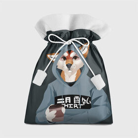 Подарочный 3D мешок с принтом Furry fox в Санкт-Петербурге, 100% полиэстер | Размер: 29*39 см | furry | furry fox | антропоморфное животное | животные | зверь | капюшон | кофе | лиса | фурри | человек