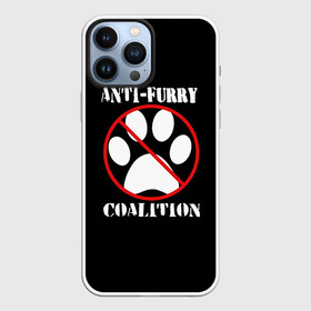 Чехол для iPhone 13 Pro Max с принтом Anti Furry coalition в Санкт-Петербурге,  |  | Тематика изображения на принте: anti furry | coalition | furry | антифурри | антропоморфные животные | запрет | зверь | знак | коалиция | фурри | человек животные