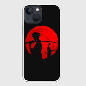 Чехол для iPhone 13 mini с принтом Samurai Sunset в Санкт-Петербурге,  |  | japan | katana | midnight | moon | night | red | samurai | shadow | silhouette | sun | sunrise | sunset | twilight | восход | закат | катана | красное | луна | ночь | полночь | самураи | самурай | силует | силуэт | солнце | сумерки | тень | япония