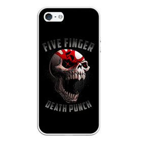 Чехол для iPhone 5/5S матовый с принтом Five Finger Death Punch | 5FDP в Санкт-Петербурге, Силикон | Область печати: задняя сторона чехла, без боковых панелей | 5fdp | america | death | ffdp | finger | five | hard | metal | music | punch | rock | skull | states | united | usa | америка | метал | музыка | рок | сша | хард | череп