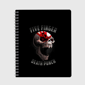 Тетрадь с принтом Five Finger Death Punch | 5FDP в Санкт-Петербурге, 100% бумага | 48 листов, плотность листов — 60 г/м2, плотность картонной обложки — 250 г/м2. Листы скреплены сбоку удобной пружинной спиралью. Уголки страниц и обложки скругленные. Цвет линий — светло-серый
 | Тематика изображения на принте: 5fdp | america | death | ffdp | finger | five | hard | metal | music | punch | rock | skull | states | united | usa | америка | метал | музыка | рок | сша | хард | череп