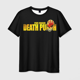 Мужская футболка 3D с принтом FFDP | Five Finger Death Punch в Санкт-Петербурге, 100% полиэфир | прямой крой, круглый вырез горловины, длина до линии бедер | Тематика изображения на принте: 5fdp | america | death | ffdp | finger | five | hard | metal | music | punch | rock | skull | states | united | usa | америка | метал | музыка | рок | сша | хард | череп