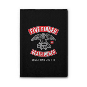 Обложка для автодокументов с принтом Five Finger Death Punch (5FDP) в Санкт-Петербурге, натуральная кожа |  размер 19,9*13 см; внутри 4 больших “конверта” для документов и один маленький отдел — туда идеально встанут права | 5fdp | america | death | ffdp | finger | five | hard | metal | music | punch | rock | skull | states | united | usa | америка | метал | музыка | рок | сша | хард | череп