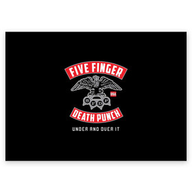 Поздравительная открытка с принтом Five Finger Death Punch (5FDP) в Санкт-Петербурге, 100% бумага | плотность бумаги 280 г/м2, матовая, на обратной стороне линовка и место для марки
 | Тематика изображения на принте: 5fdp | america | death | ffdp | finger | five | hard | metal | music | punch | rock | skull | states | united | usa | америка | метал | музыка | рок | сша | хард | череп