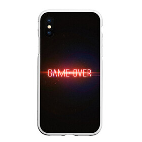 Чехол для iPhone XS Max матовый с принтом Game Over в Санкт-Петербурге, Силикон | Область печати: задняя сторона чехла, без боковых панелей | Тематика изображения на принте: game | game over | games | neon | orers | over | press | press start | starts | игра | игра окончена | конец | надписи | надпись | нажмите старт | неон | окончено | старт