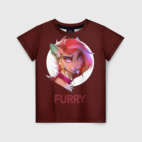 Детская футболка 3D с принтом Furry fox в Санкт-Петербурге, 100% гипоаллергенный полиэфир | прямой крой, круглый вырез горловины, длина до линии бедер, чуть спущенное плечо, ткань немного тянется | furry | furry fox | антропоморфное животное | животные | зверь | лиса | фурри | человек