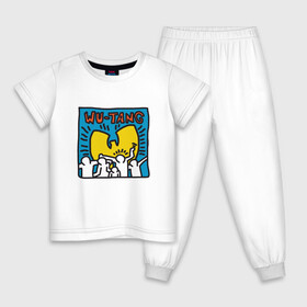 Детская пижама хлопок с принтом Wu-Tang People в Санкт-Петербурге, 100% хлопок |  брюки и футболка прямого кроя, без карманов, на брюках мягкая резинка на поясе и по низу штанин
 | black | gza | hip hop | method man | music | new york | odb | old school | rap | rza | wu tang | wu tang clan | аудио | винил | ву тэнг | граффити | диджей | кассета | микрофон | музыка | нью йорк | пластинка | рэп | рэпер | хип хоп
