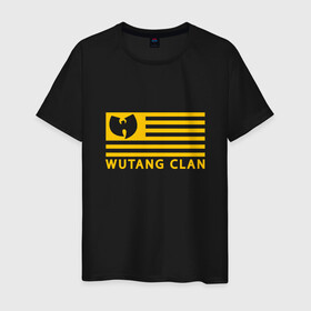 Мужская футболка хлопок с принтом Wu-Tang Flag в Санкт-Петербурге, 100% хлопок | прямой крой, круглый вырез горловины, длина до линии бедер, слегка спущенное плечо. | black | gza | hip hop | method man | music | new york | odb | old school | rap | rza | usa | wu tang | wu tang clan | аудио | винил | ву тэнг | граффити | диджей | кассета | микрофон | музыка | нью йорк | пластинка | рэп | рэпер | сша