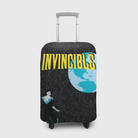 Чехол для чемодана 3D с принтом Invincible в Санкт-Петербурге, 86% полиэфир, 14% спандекс | двустороннее нанесение принта, прорези для ручек и колес | allen | invincible | omni man | omniman | superhero | алиен | аллен | инвинсибл | неуязвимый | омнимэн | супергерои