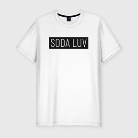 Мужская футболка хлопок Slim с принтом SODA LUV в Санкт-Петербурге, 92% хлопок, 8% лайкра | приталенный силуэт, круглый вырез ворота, длина до линии бедра, короткий рукав | Тематика изображения на принте: luv | mayot | melon | music | og buda | seemee | soda | sodaluv | бигасс | коми | лав | лого | логотип | лув | мелон | сода