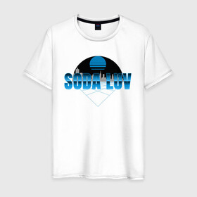 Мужская футболка хлопок с принтом SODA LUV в Санкт-Петербурге, 100% хлопок | прямой крой, круглый вырез горловины, длина до линии бедер, слегка спущенное плечо. | luv | mayot | melon | music | og buda | seemee | soda | sodaluv | бигасс | коми | лав | лого | логотип | лув | мелон | сода