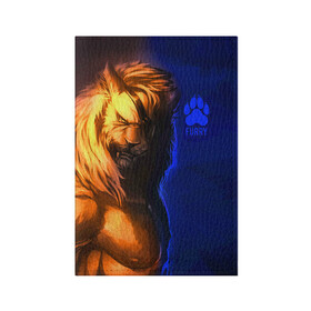 Обложка для паспорта матовая кожа с принтом Furry lion в Санкт-Петербурге, натуральная матовая кожа | размер 19,3 х 13,7 см; прозрачные пластиковые крепления | Тематика изображения на принте: furry | lion | антропоморфные животные | лев | люди животные | разбойник | фурри | фурри фэндом