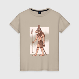 Женская футболка хлопок с принтом Египетский Бог Крокодил Собек в Санкт-Петербурге, 100% хлопок | прямой крой, круглый вырез горловины, длина до линии бедер, слегка спущенное плечо | ancient god | ankh | crocodile | demiurg | egypt | elder god | nile | osiris | ra | sobek | анх | бог воды | бог нила | божество | демиург | древний египет | египетские боги | египетские иероглифы | египтянин | крокодилополь