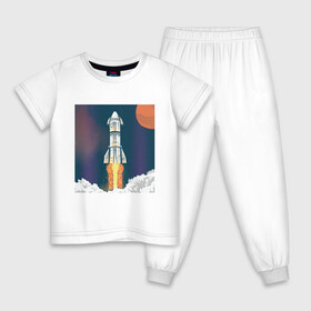 Детская пижама хлопок с принтом Запуск ракеты Atlas Атлас V в Санкт-Петербурге, 100% хлопок |  брюки и футболка прямого кроя, без карманов, на брюках мягкая резинка на поясе и по низу штанин
 | Тематика изображения на принте: earth | elon musk | mars | nasa | roscosmos | space | space shuttle | star | stars | usa | астронавт | илон маск | космодром | космонавт | миссия sbirs | мыс канаверал | наса | планета земля | рн atlas v 421 | роскосмос | спейс экс | спейсэк
