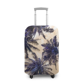 Чехол для чемодана 3D с принтом Тропики в Санкт-Петербурге, 86% полиэфир, 14% спандекс | двустороннее нанесение принта, прорези для ручек и колес | деревья | небо | облака | пальмы | тропики