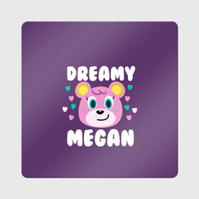 Магнит виниловый Квадрат с принтом Dreamy Megan в Санкт-Петербурге, полимерный материал с магнитным слоем | размер 9*9 см, закругленные углы | Тематика изображения на принте: animal crossing | game | games | анимал | играб игры | изабель | кросинг | кроссинг | мистер ресетти | том нук | энимал