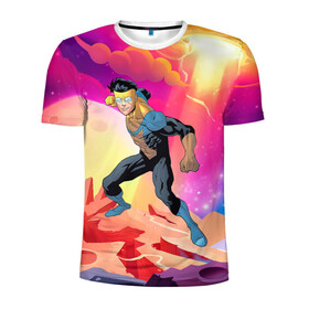 Мужская футболка 3D спортивная с принтом Марк Грэйсон Неуязвимый в Санкт-Петербурге, 100% полиэстер с улучшенными характеристиками | приталенный силуэт, круглая горловина, широкие плечи, сужается к линии бедра | damien darkblood | invincible | superman | марк грэйсон | мультсериал | неуязвимый | супергерой