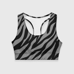 Женский спортивный топ 3D с принтом Камуфляж Зебра в Санкт-Петербурге, 82% полиэстер, 18% спандекс Ткань безопасна для здоровья, позволяет коже дышать, не мнется и не растягивается |  | camo | zebra | зебра | камуфляж | полосы
