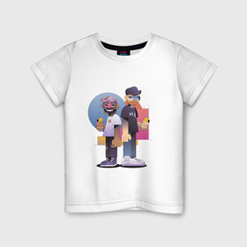 Детская футболка хлопок с принтом Тони и Феррис в Санкт-Петербурге, 100% хлопок | круглый вырез горловины, полуприлегающий силуэт, длина до линии бедер | gangster | music | people | крутой | мультфильм