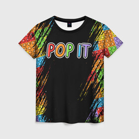 Женская футболка 3D с принтом POP IT SIMPLE DIMPLE в Санкт-Петербурге, 100% полиэфир ( синтетическое хлопкоподобное полотно) | прямой крой, круглый вырез горловины, длина до линии бедер | Тематика изображения на принте: dimple | pop | pop it | simple | squish | димпл | поп | поп ит | симпл | сквиш