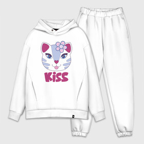 Мужской костюм хлопок OVERSIZE с принтом Kiss Cat в Санкт-Петербурге,  |  | animal | cat | cute | kitty | meow | друг | животные | киска | китти | кот | котенок | котик | котэ | кошечка | кошка | лев | леопард | милый | мур | мяу | пантера | питомец | рысь | тигр