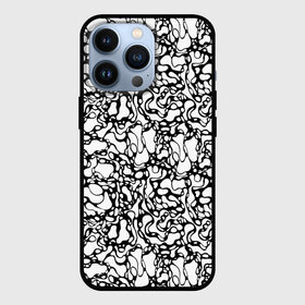 Чехол для iPhone 13 Pro с принтом Абстрактная жидкость в Санкт-Петербурге,  |  | Тематика изображения на принте: абстрактный | вода | геометрический | геометрия | дырки | жидкость | нейрографика | петли | плазма | пузыри | пятна | черно белый