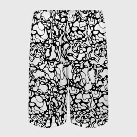 Детские спортивные шорты 3D с принтом Абстрактная жидкость в Санкт-Петербурге,  100% полиэстер
 | пояс оформлен широкой мягкой резинкой, ткань тянется
 | абстрактный | вода | геометрический | геометрия | дырки | жидкость | нейрографика | петли | плазма | пузыри | пятна | черно белый