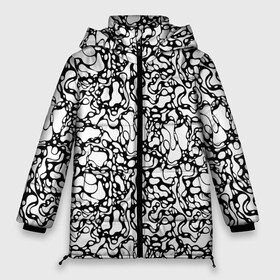 Женская зимняя куртка Oversize с принтом Абстрактная жидкость в Санкт-Петербурге, верх — 100% полиэстер; подкладка — 100% полиэстер; утеплитель — 100% полиэстер | длина ниже бедра, силуэт Оверсайз. Есть воротник-стойка, отстегивающийся капюшон и ветрозащитная планка. 

Боковые карманы с листочкой на кнопках и внутренний карман на молнии | абстрактный | вода | геометрический | геометрия | дырки | жидкость | нейрографика | петли | плазма | пузыри | пятна | черно белый