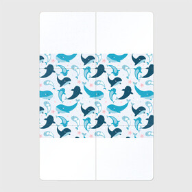 Магнитный плакат 2Х3 с принтом Киты и тюлени в Санкт-Петербурге, Полимерный материал с магнитным слоем | 6 деталей размером 9*9 см | whale | белый кит | кит | киты | корабли | кораблики | маяк | морские | паттерн | синий кит | чайки