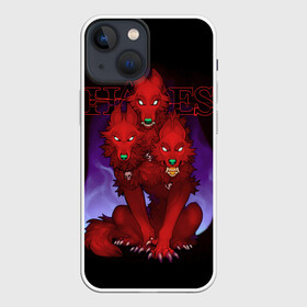 Чехол для iPhone 13 mini с принтом Hades wolf в Санкт-Петербурге,  |  | hades | roguelike | бесконечные круги ада | волк | компьютерная игра | красный | трехглавый