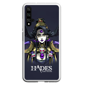 Чехол для Honor 20 с принтом Hades Nyx в Санкт-Петербурге, Силикон | Область печати: задняя сторона чехла, без боковых панелей | nyx | roguelike | бесконечные круги ада | богиня ночи | звезды | компьютерная игра | космос | мифология | никс | ночь