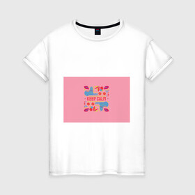 Женская футболка хлопок с принтом Разноцветное вдохновение в Санкт-Петербурге, 100% хлопок | прямой крой, круглый вырез горловины, длина до линии бедер, слегка спущенное плечо | вишня | еда | животные | звери | очки | разноцветное | розовое | цветы