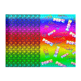 Обложка для студенческого билета с принтом POP it! в Санкт-Петербурге, натуральная кожа | Размер: 11*8 см; Печать на всей внешней стороне | pop it | rainbow | simple dimple | toy | игрушка | поп ит | радуга | симпл димпл
