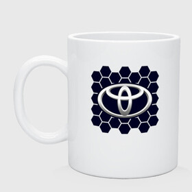Кружка керамическая с принтом Toyota - Honeycomb в Санкт-Петербурге, керамика | объем — 330 мл, диаметр — 80 мм. Принт наносится на бока кружки, можно сделать два разных изображения | auto | camry | corolla | cruiser | land | logo | moto | rav | supra | toyota | авенсис | авто | автомобиль | камри | королла | крузер | ленд | лого | логотип | логотипы | марка | мото | рав | символ | соты | тойота | шильдик