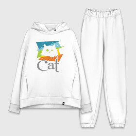 Женский костюм хлопок Oversize с принтом My cat в Санкт-Петербурге,  |  | animal | cat | cute | kitty | meow | друг | животные | киска | китти | кот | котенок | котик | котэ | кошечка | кошка | лев | леопард | милый | мур | мяу | пантера | питомец | рысь | тигр