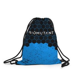 Рюкзак-мешок 3D с принтом Biomutant - Hexagon в Санкт-Петербурге, 100% полиэстер | плотность ткани — 200 г/м2, размер — 35 х 45 см; лямки — толстые шнурки, застежка на шнуровке, без карманов и подкладки | bio | biomutant | game | games | mutant | био | биомутант | игра | игры | мутант | соты