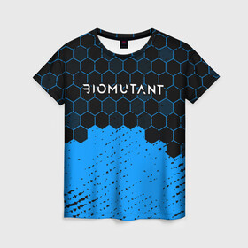 Женская футболка 3D с принтом Biomutant - Hexagon в Санкт-Петербурге, 100% полиэфир ( синтетическое хлопкоподобное полотно) | прямой крой, круглый вырез горловины, длина до линии бедер | bio | biomutant | game | games | mutant | био | биомутант | игра | игры | мутант | соты