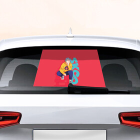Наклейка на авто - для заднего стекла с принтом SK8 the Infinity Langa в Санкт-Петербурге, ПВХ | Точные размеры наклейки зависят от выбранного изображения (ширина не больше 75 мм, высота не больше 45 мм) | hasegawa | infinity | langa | sk8 | the
