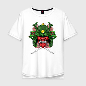 Мужская футболка хлопок Oversize с принтом Ронин в Санкт-Петербурге, 100% хлопок | свободный крой, круглый ворот, “спинка” длиннее передней части | japan | бусидо | ката | катана | ронин | сакура | самурай | япония