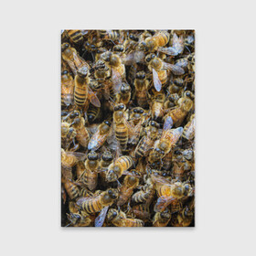 Обложка для паспорта матовая кожа с принтом Пчёлы в Санкт-Петербурге, натуральная матовая кожа | размер 19,3 х 13,7 см; прозрачные пластиковые крепления | живность | животное | животные | насекомое | насекомые | пчела | пчёлка | пчёлки | пчёлы