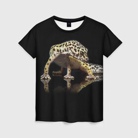 Женская футболка 3D с принтом ЭУБЛЕФАР  EUBLEPHARIS в Санкт-Петербурге, 100% полиэфир ( синтетическое хлопкоподобное полотно) | прямой крой, круглый вырез горловины, длина до линии бедер | tegunvteg | геккон | гекон | зублефар | леопардовый геккон | эу | эублефар | ящерица